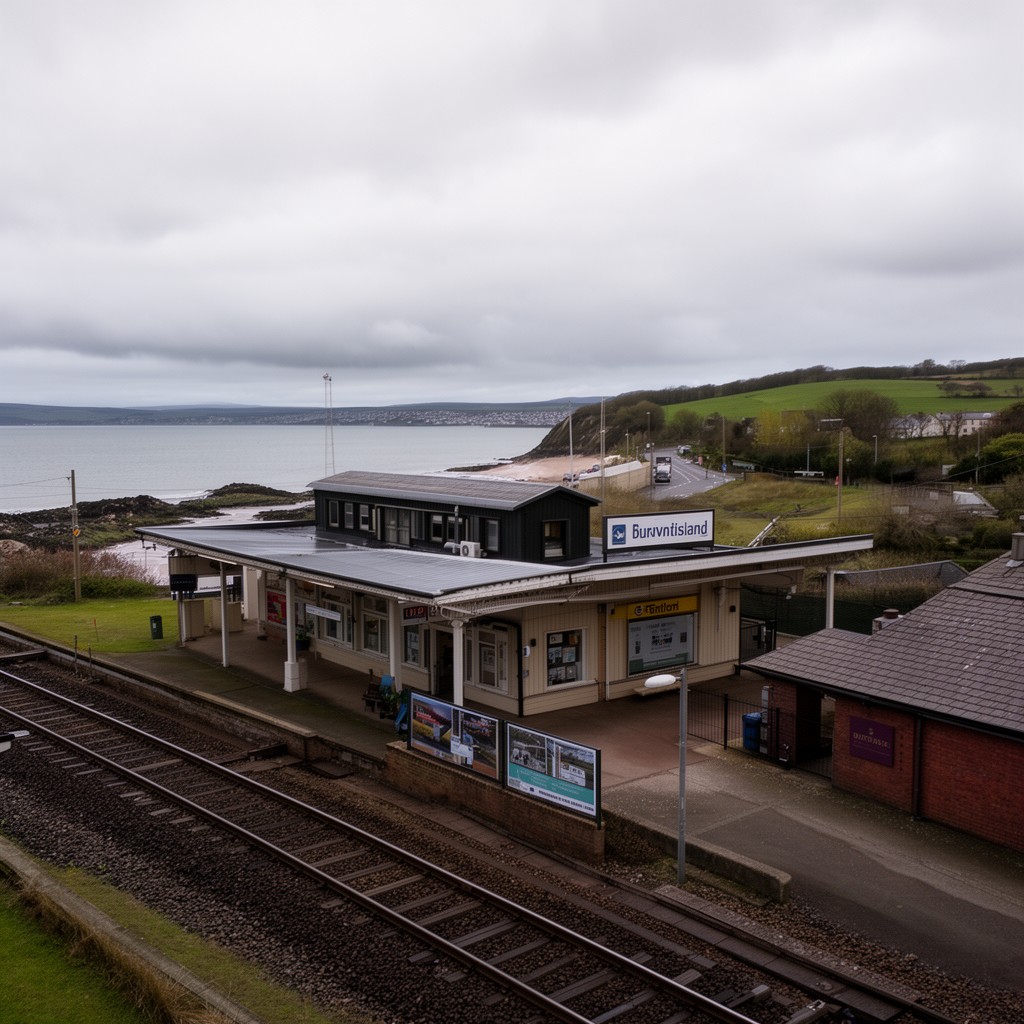AI-generated illustration of Burntisland railway station