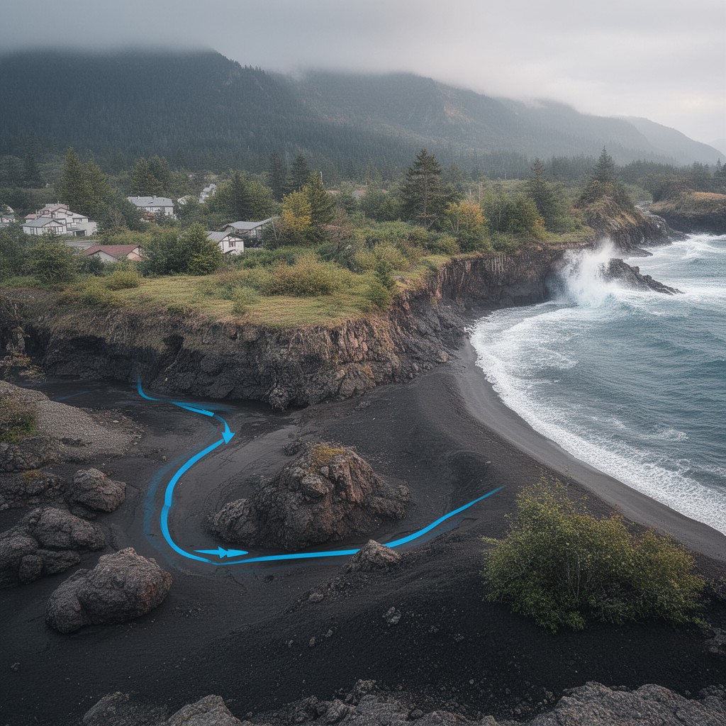 AI-generated illustration of Cascadia Subduction Zone