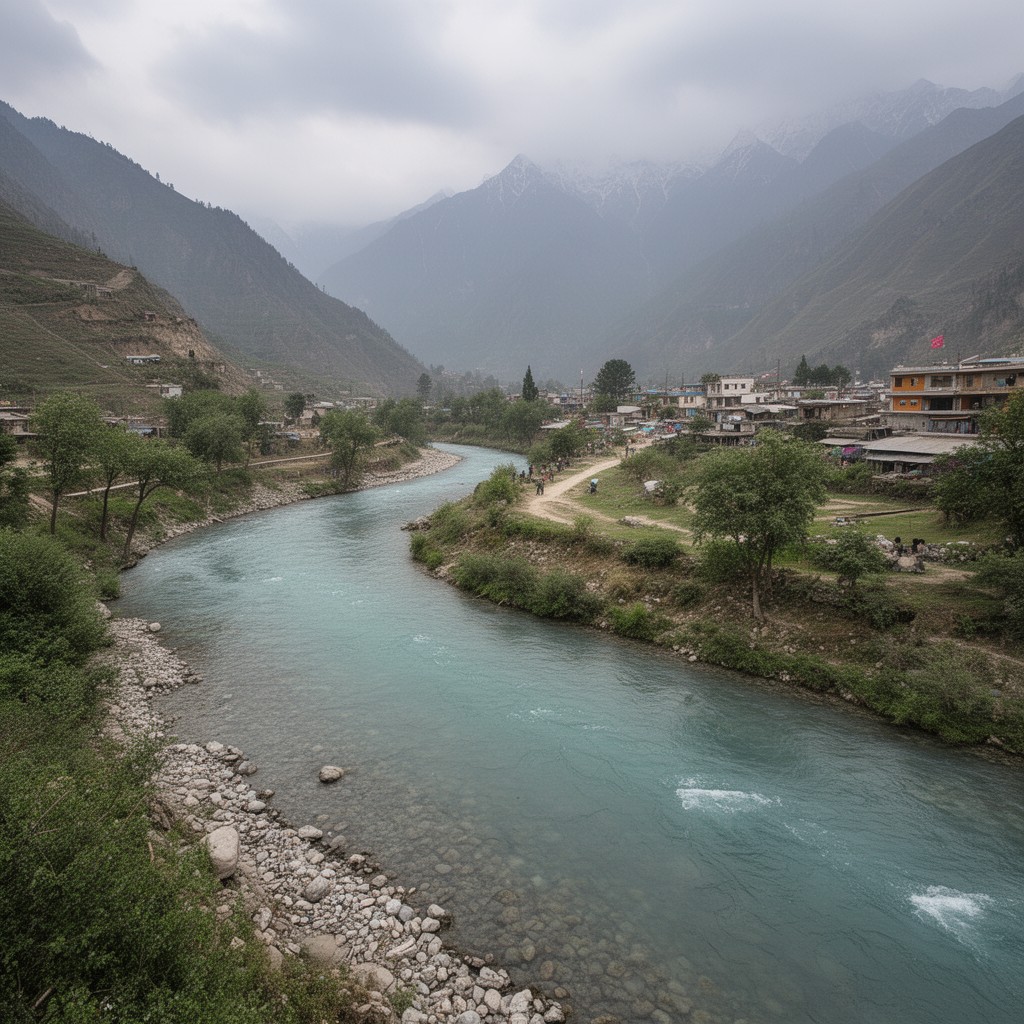 AI-generated illustration of Jhelum River