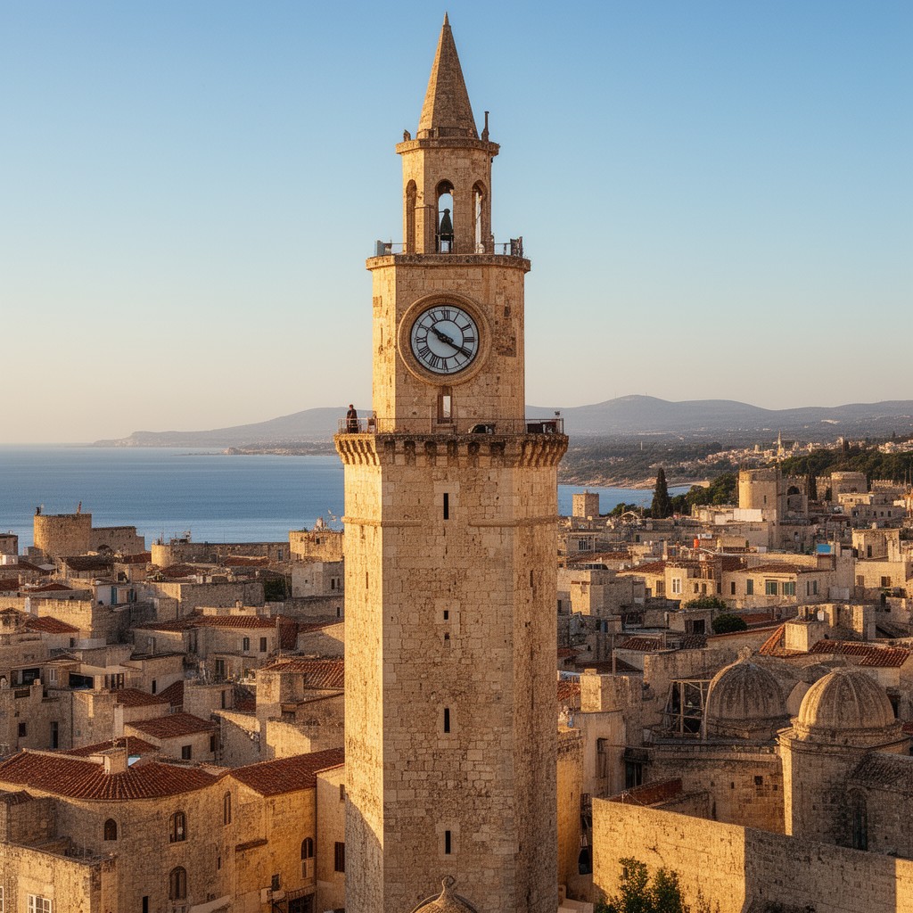 AI-generated illustration of Clock Tower of Rhodes