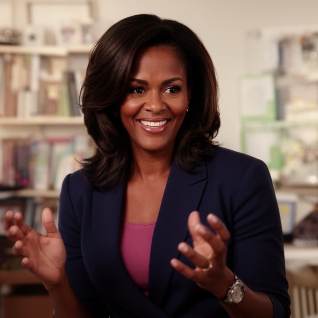 AI-generated illustration of Michelle Obama