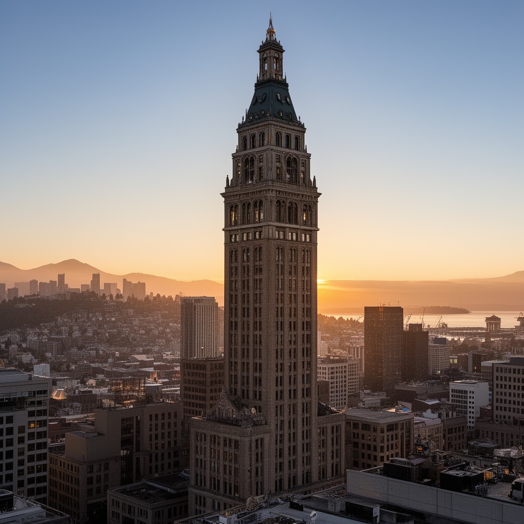 AI-generated illustration of Smith Tower
