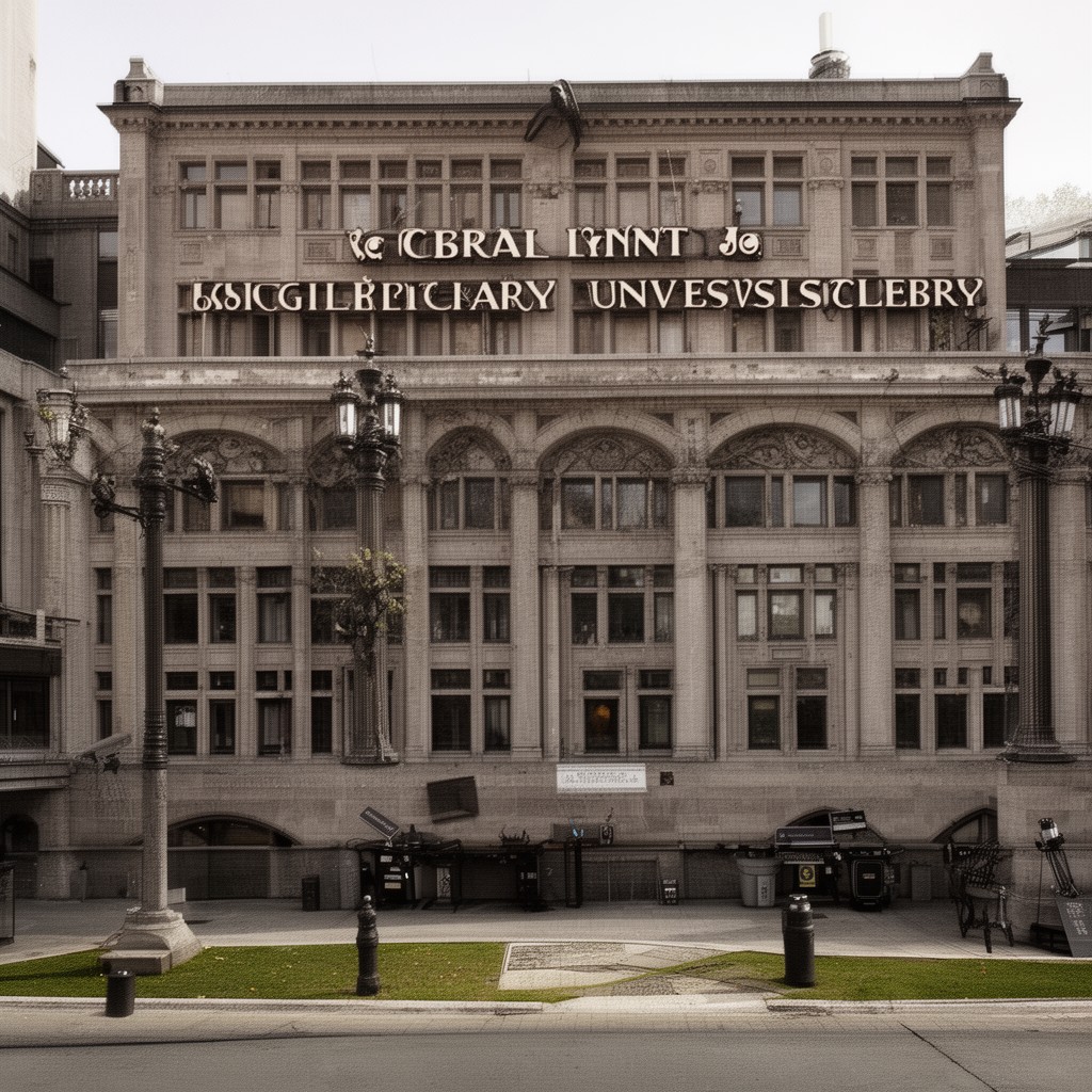 AI-generated illustration of McGill University Library
