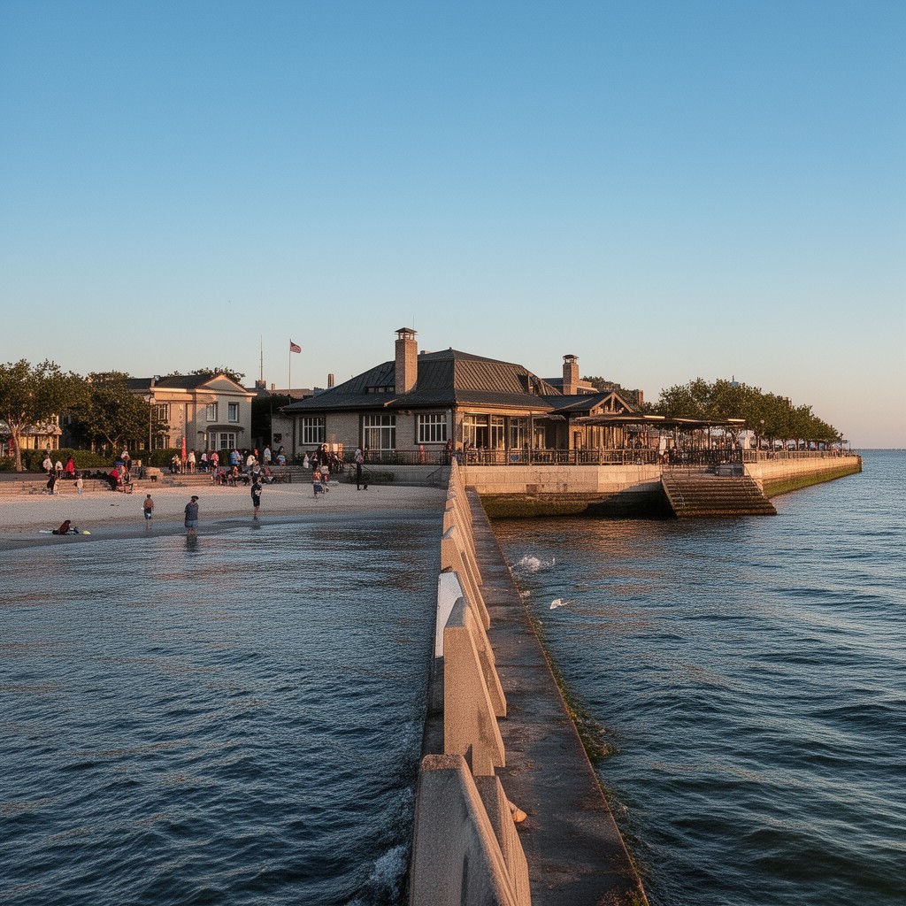 AI-generated illustration of 63rd Street Beach area
