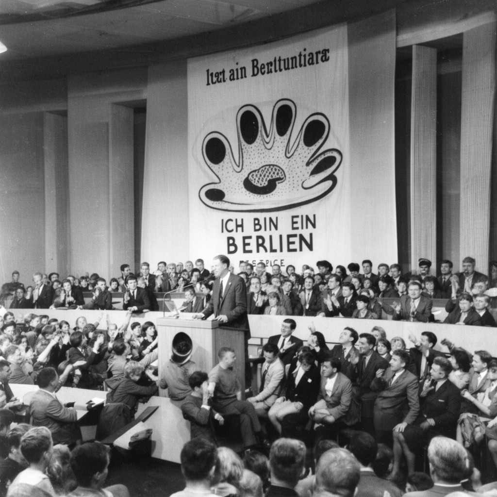 AI-generated illustration of Ich bin ein Berliner speech