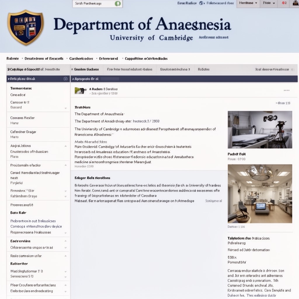 AI-generated illustration of Department of Anaesthesia, University of Cambridge