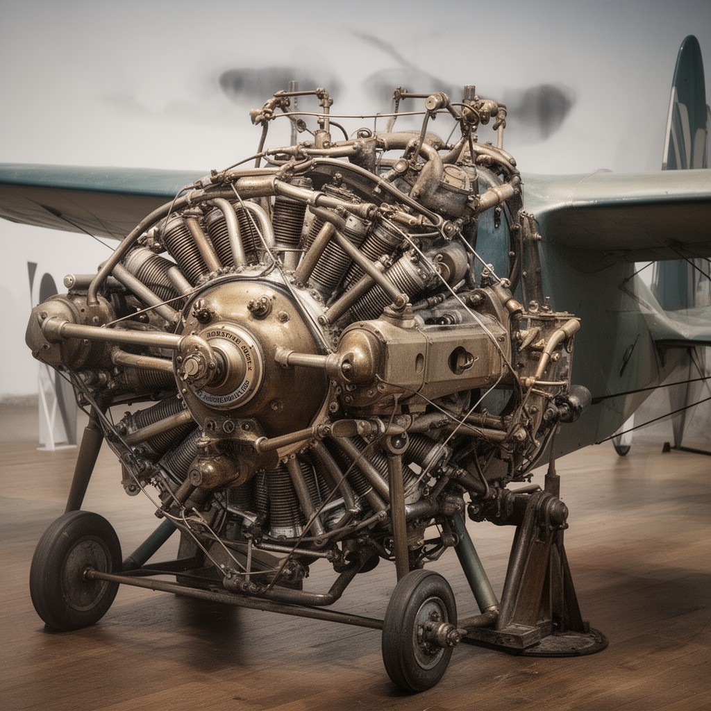 AI-generated illustration of Wright J-5C Whirlwind