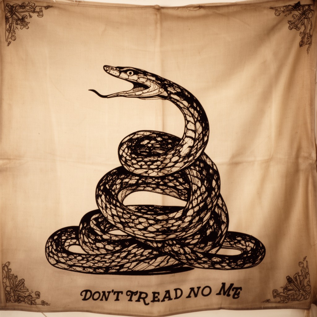 AI-generated illustration of “Don’t Tread on Me” (associated naval ensign)