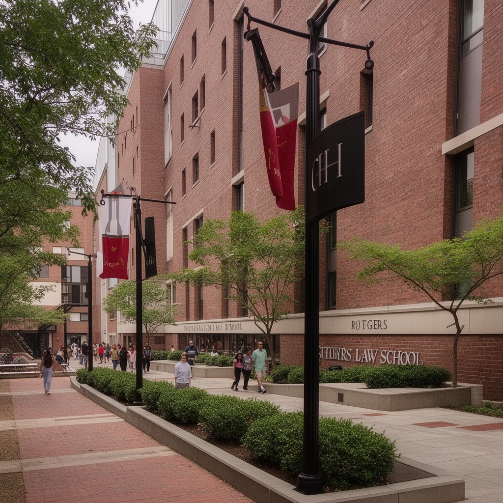 AI-generated illustration of Rutgers Law School