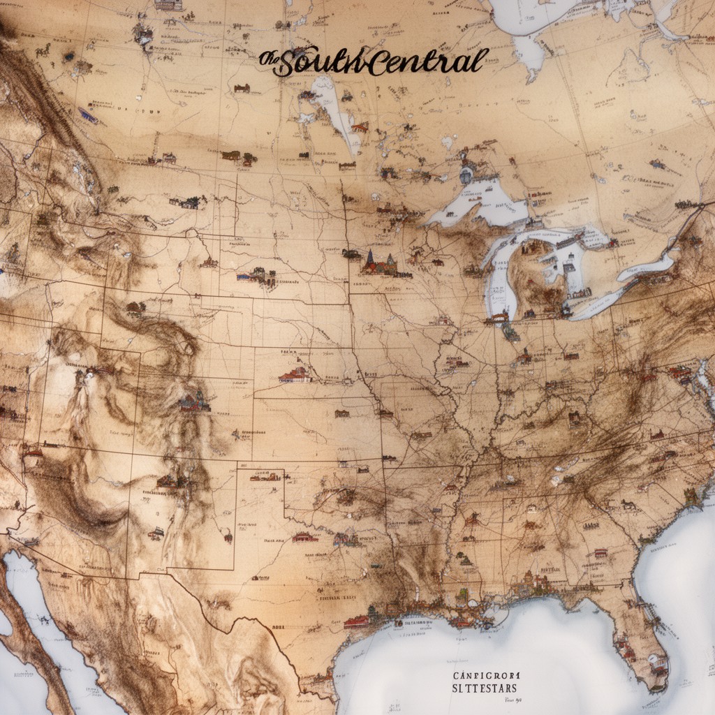AI-generated illustration of South Central United States