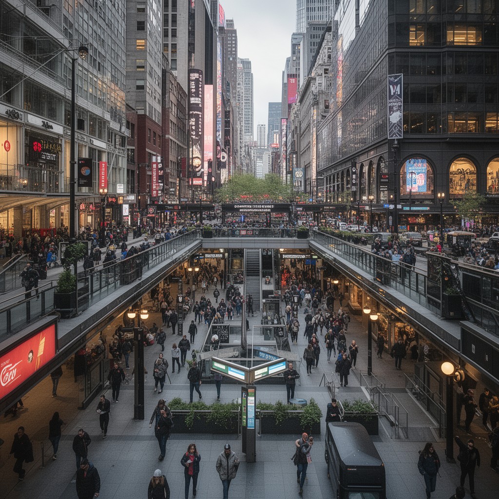 AI-generated illustration of Downtown Crossing
