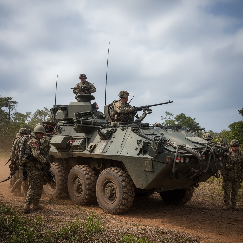 AI-generated illustration of 1st Light Armored Reconnaissance Battalion