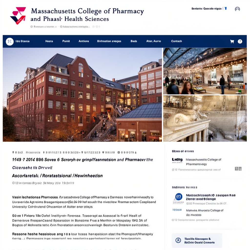 AI-generated illustration of Massachusetts College of Pharmacy and Health Sciences