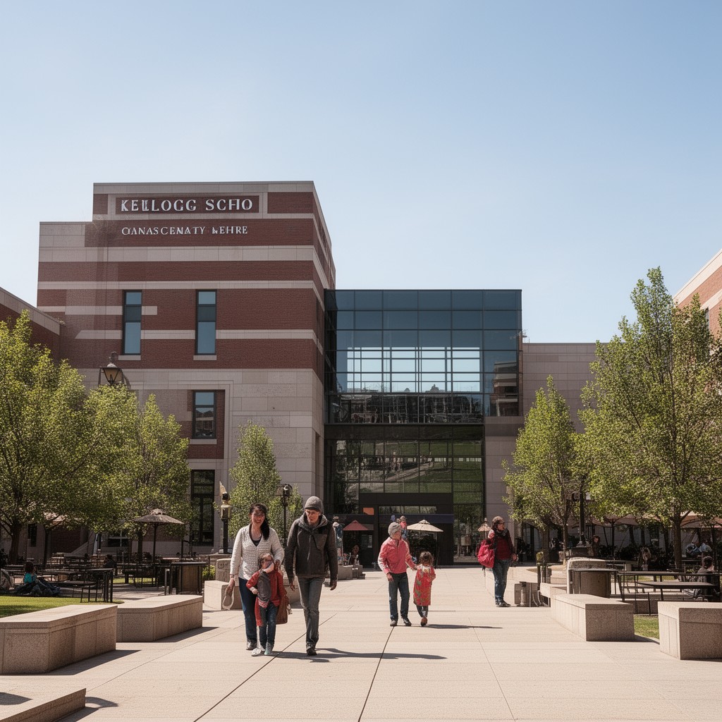 AI-generated illustration of Kellogg School of Management
