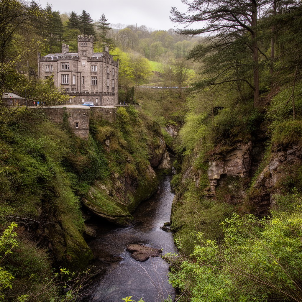 AI-generated illustration of Lyne Burn gorge