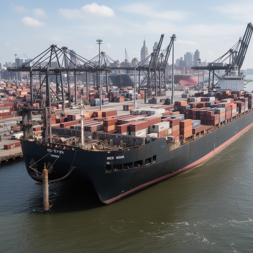 AI-generated illustration of Red Hook Container Terminal