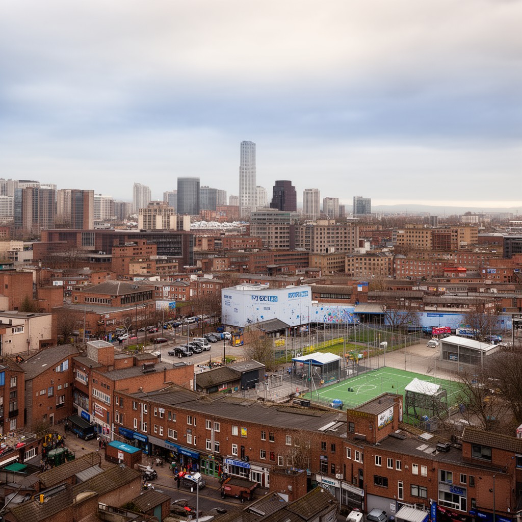 AI-generated illustration of Hulme, Manchester