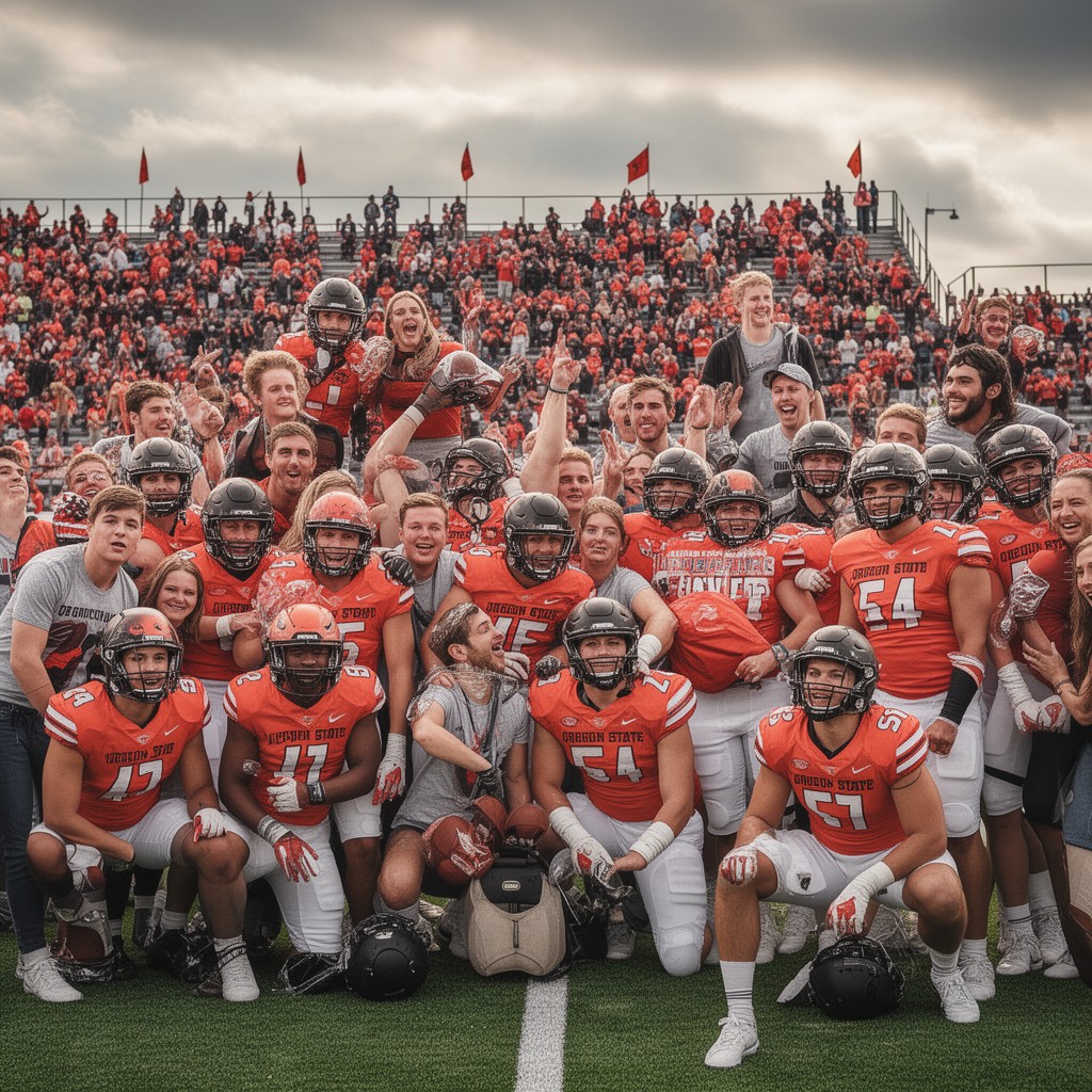 AI-generated illustration of Oregon State Beavers football team