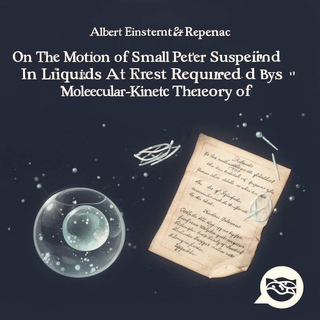 AI-generated illustration of On the Motion of Small Particles Suspended in Liquids at Rest Required by the Molecular-Kinetic Theory of Heat