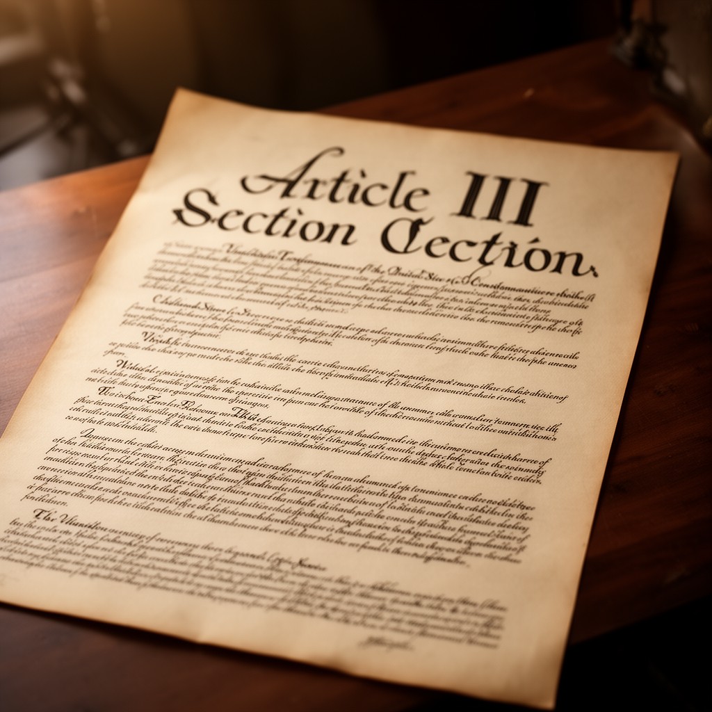 AI-generated illustration of Article III, Section 1 of the United States Constitution