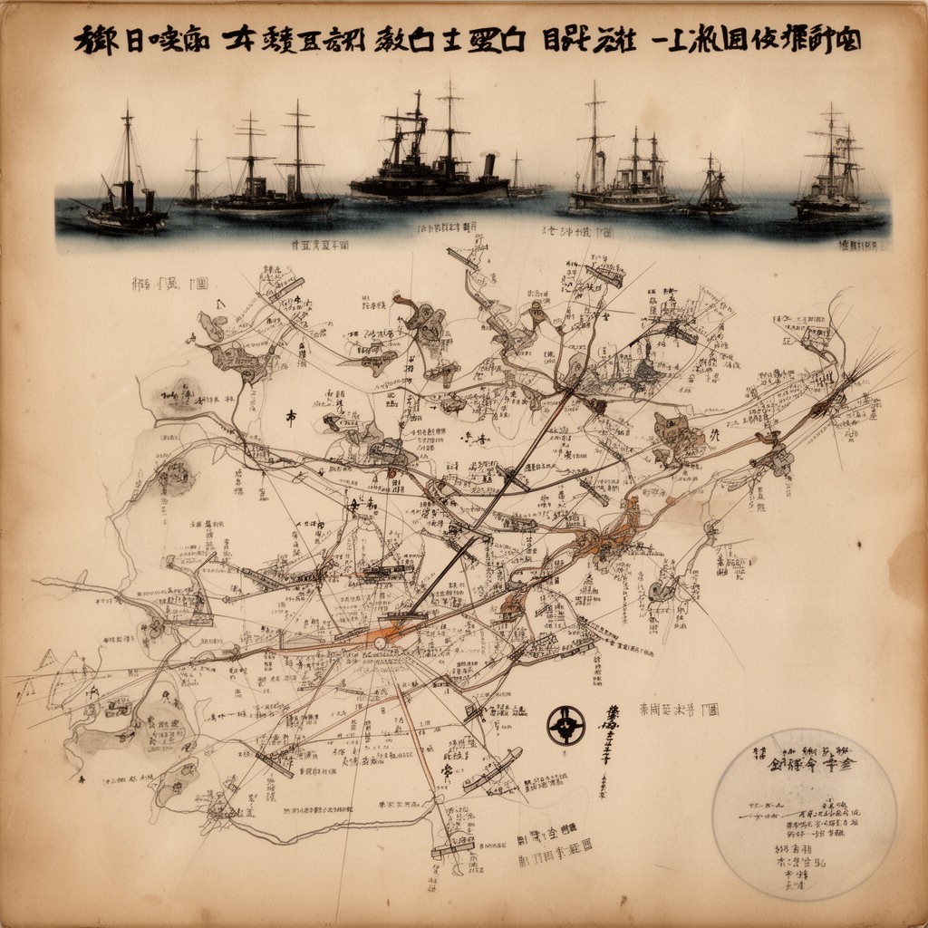AI-generated illustration of Battle of the Yellow Sea