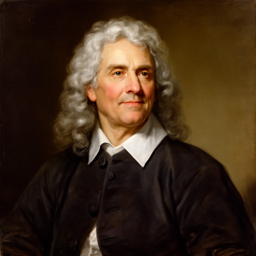 AI-generated illustration of Isaac Newton