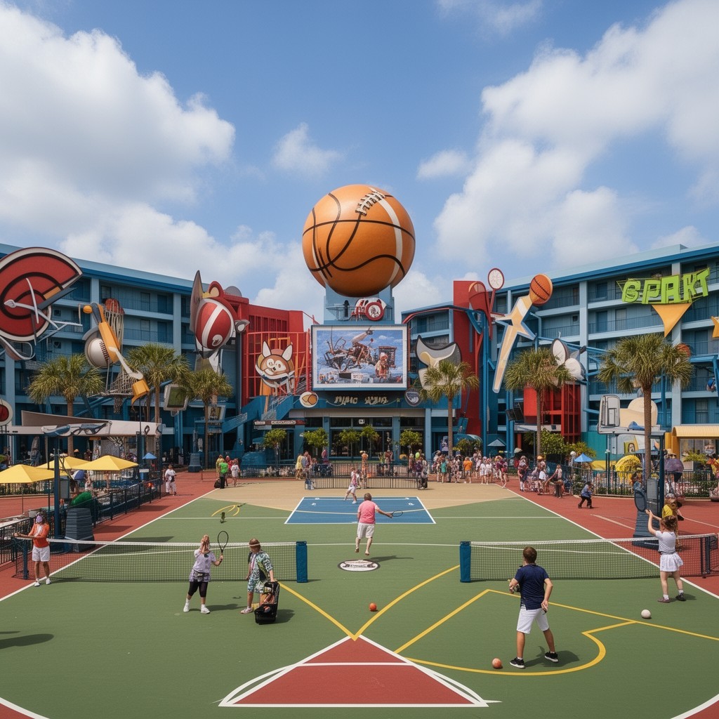 AI-generated illustration of Disney's All-Star Sports Resort