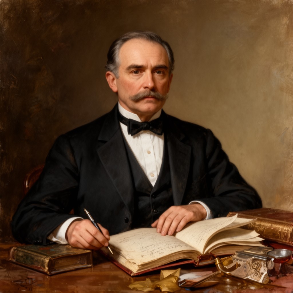 AI-generated illustration of Wenceslao Ramírez de Villa-Urrutia