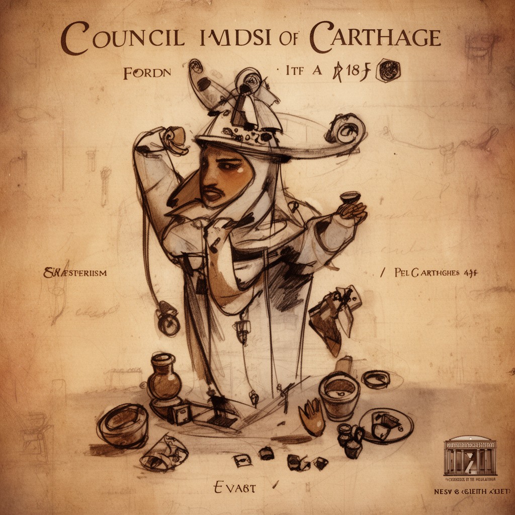 AI-generated illustration of Council of Carthage (418)
