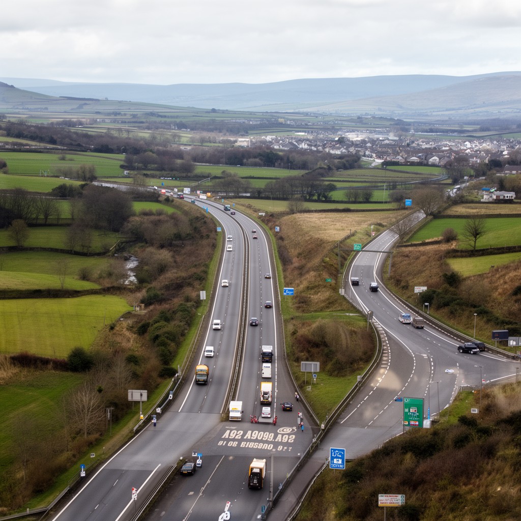 AI-generated illustration of A92 road