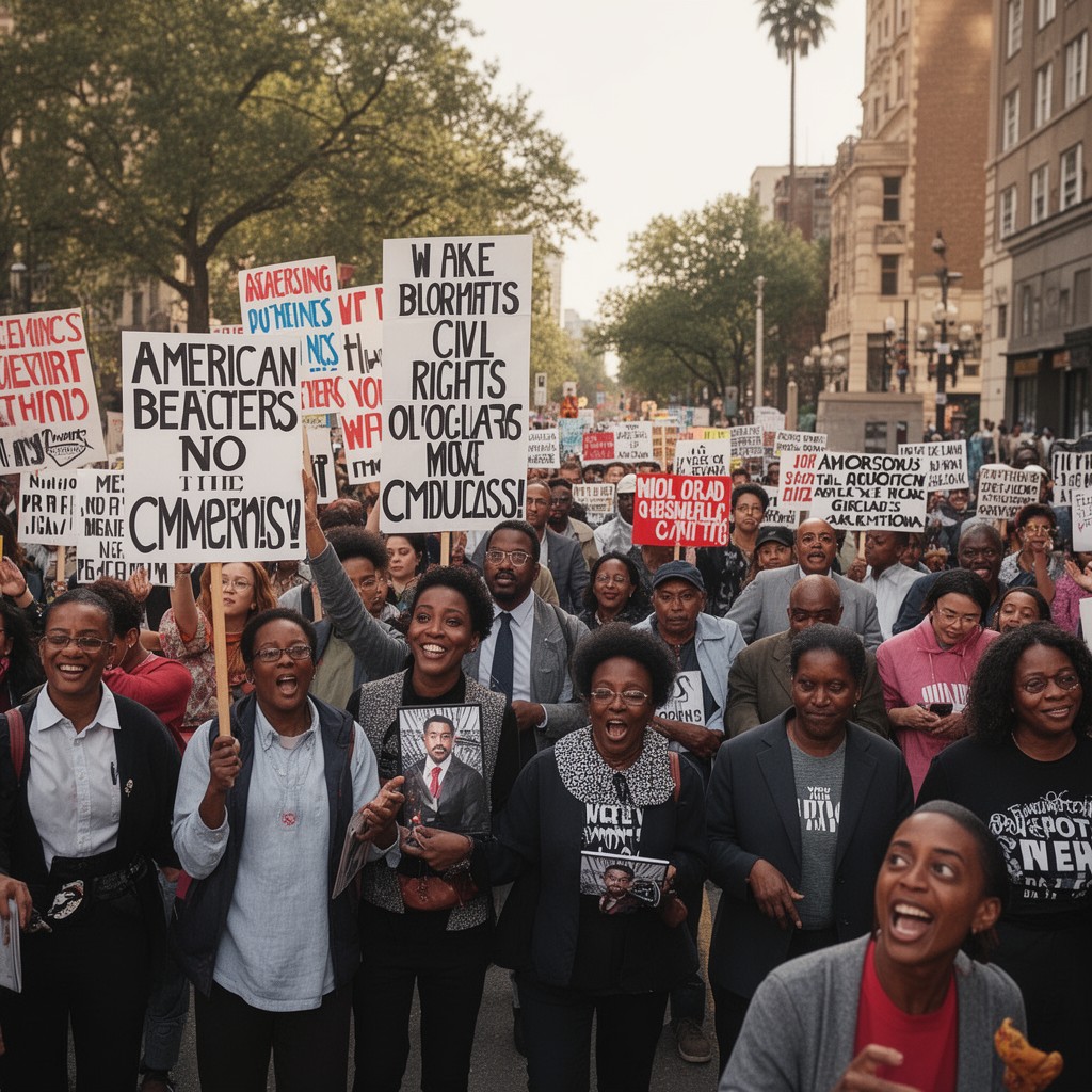 AI-generated illustration of American civil rights movement