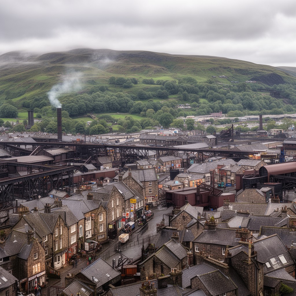 AI-generated illustration of Merthyr Tydfil