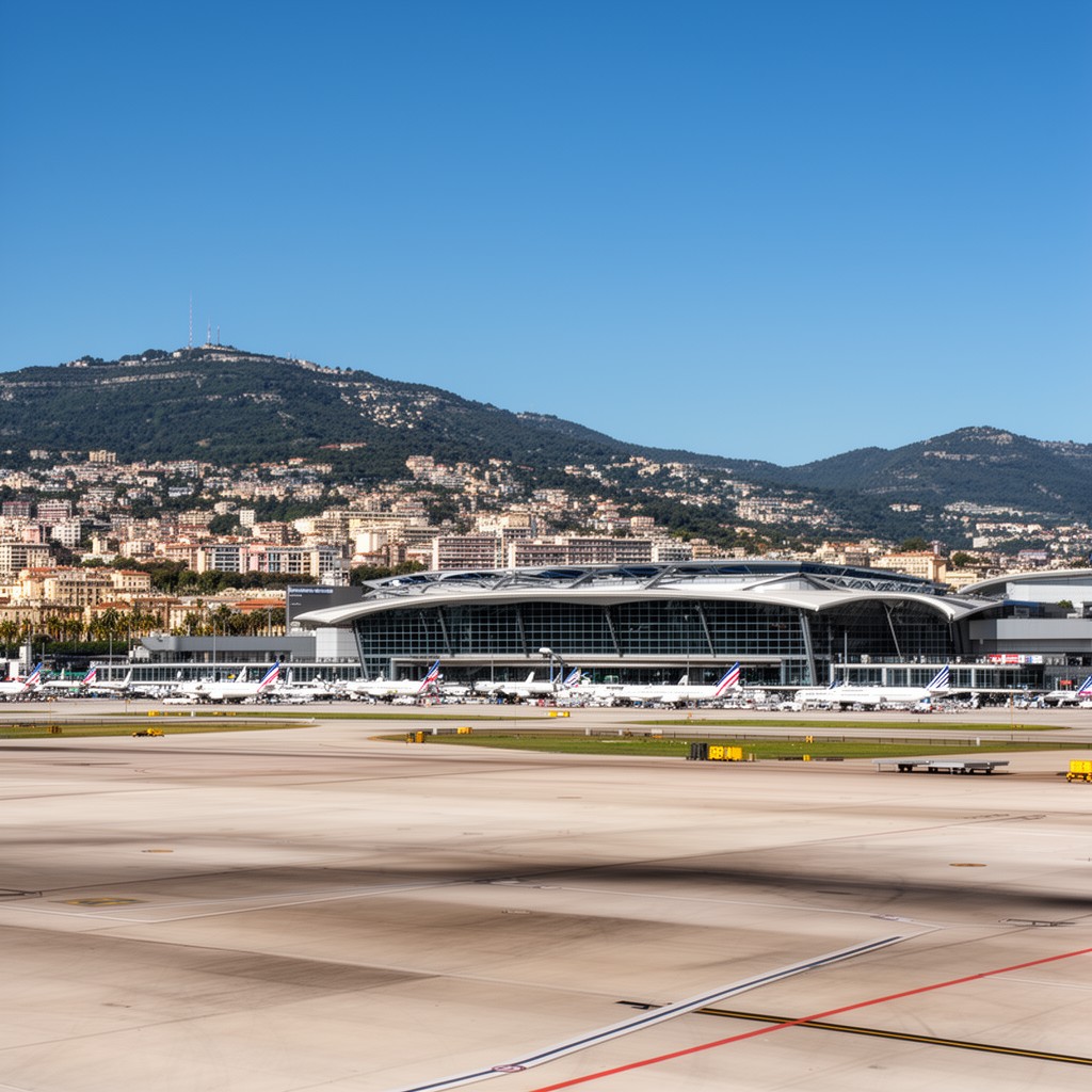 AI-generated illustration of Nice Côte d’Azur Airport