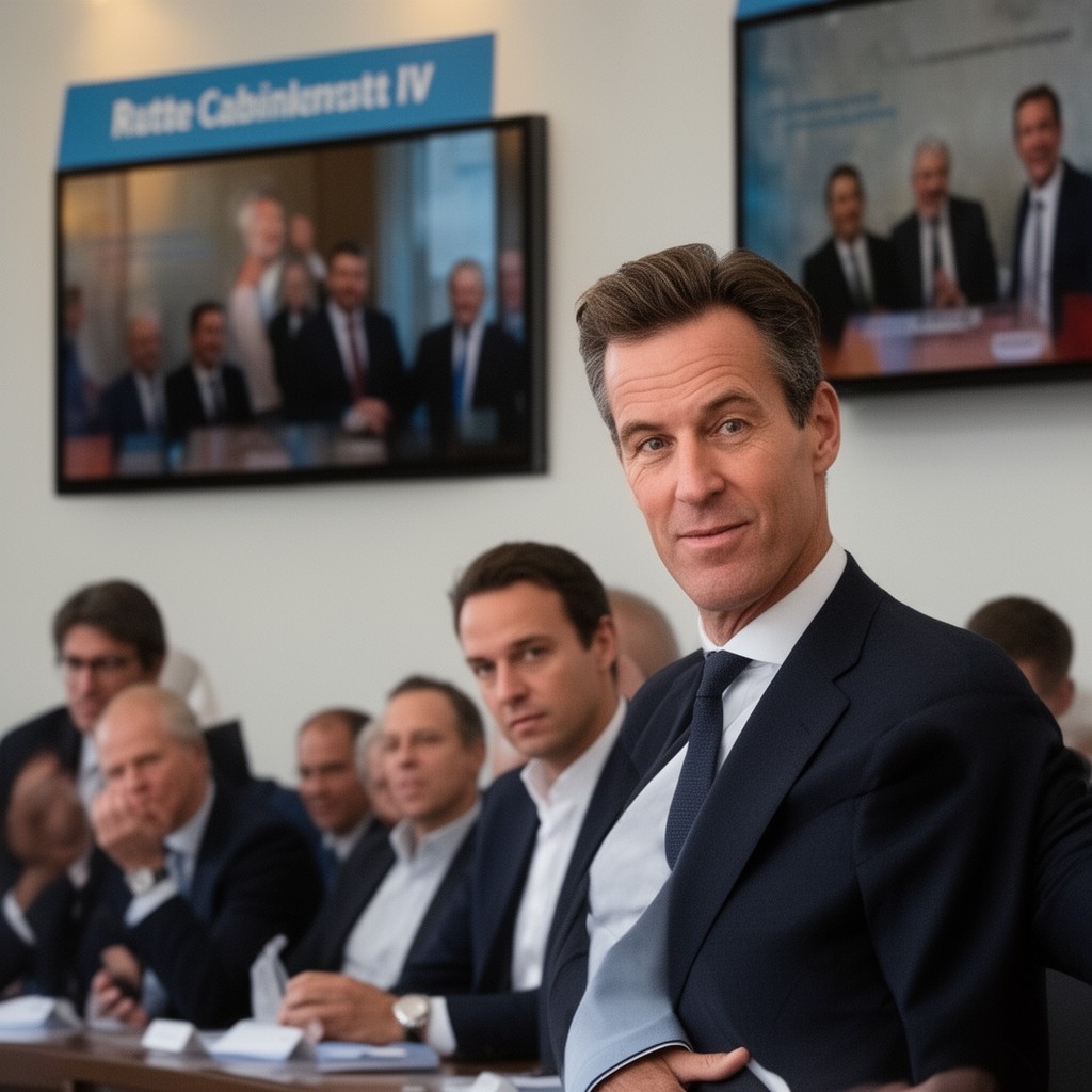 AI-generated illustration of Rutte IV cabinet