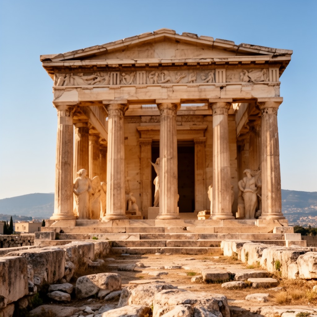 AI-generated illustration of the Temple of Athena Nike