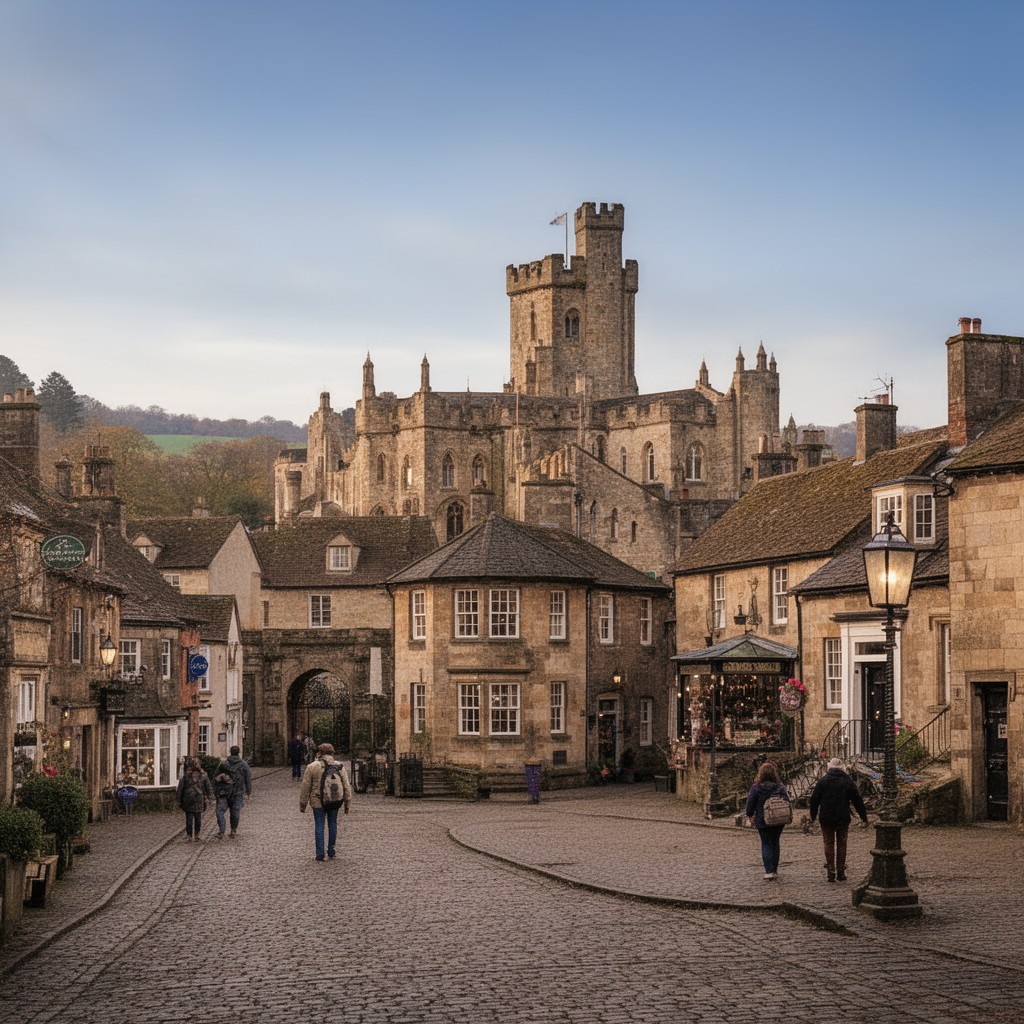 AI-generated illustration of Shrewsbury, Shropshire, England