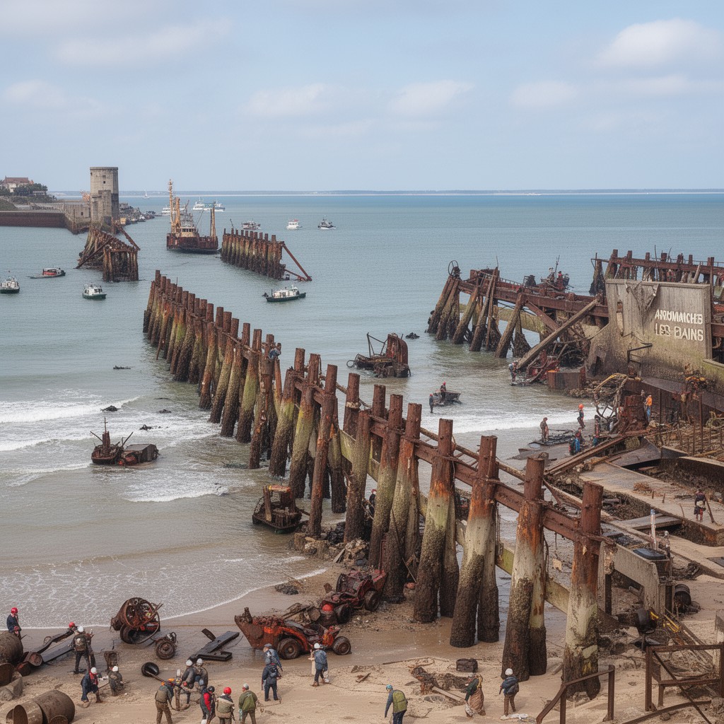AI-generated illustration of Arromanches-les-Bains