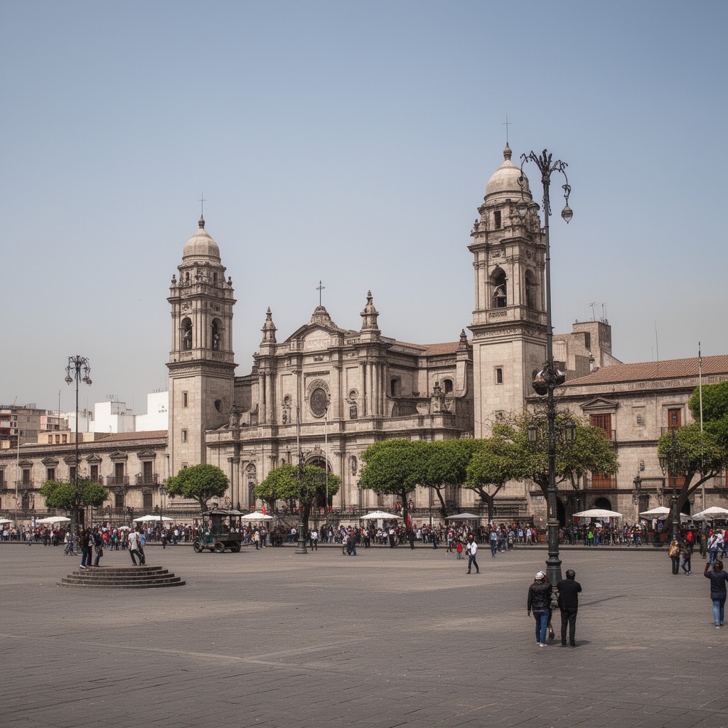 AI-generated illustration of Plaza Mayor de Lima