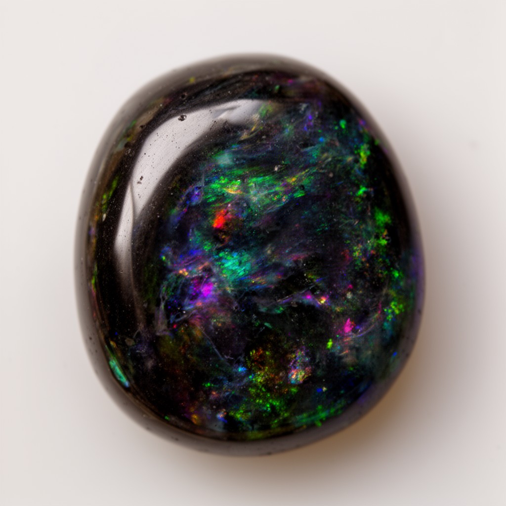 AI-generated illustration of Virgin Valley black fire opal