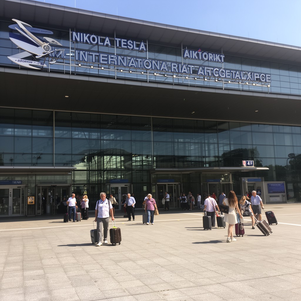 AI-generated illustration of Nikola Tesla International Airport