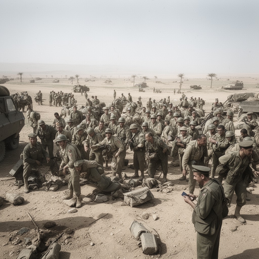 AI-generated illustration of Allied Expeditionary Force in North Africa
