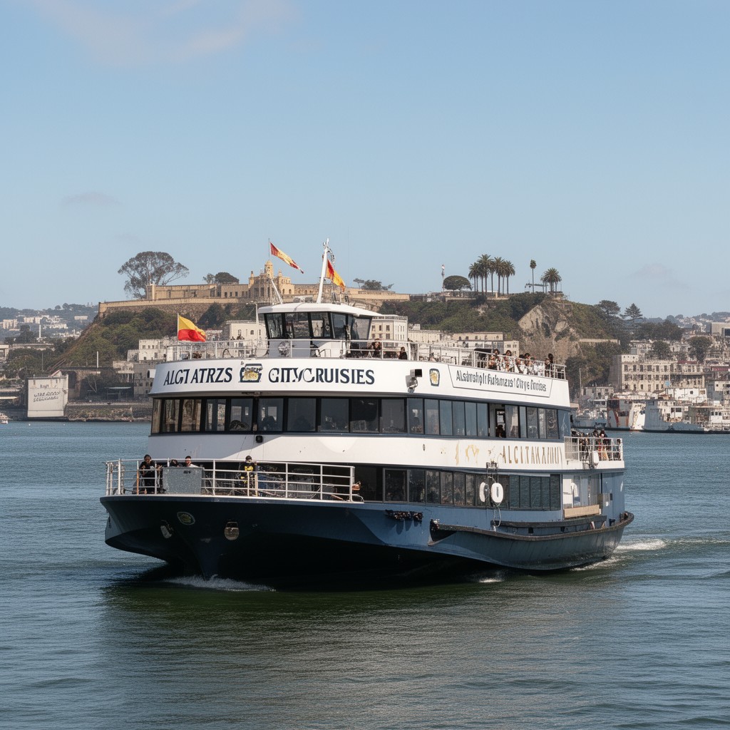 AI-generated illustration of Alcatraz City Cruises