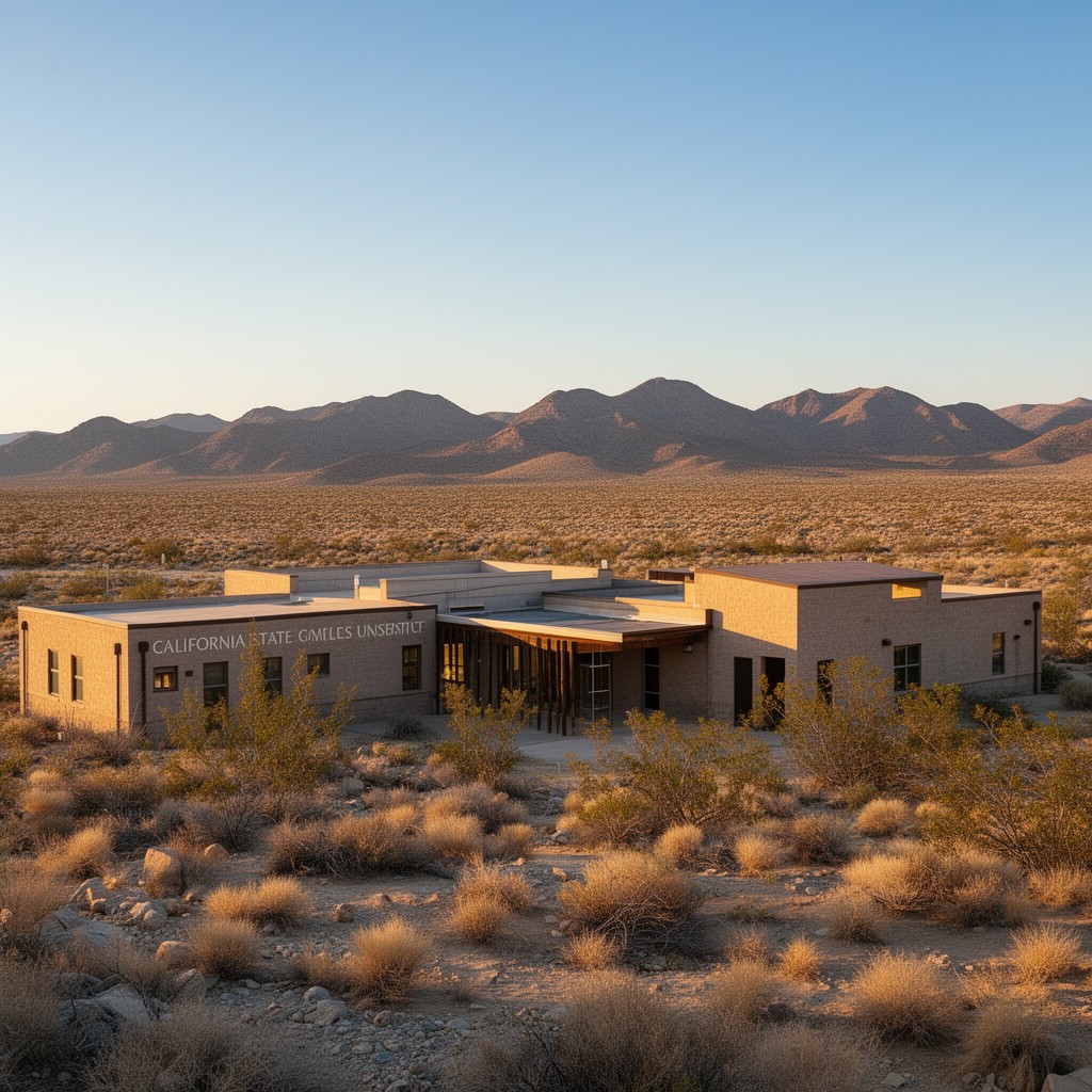 AI-generated illustration of California State University Desert Studies Center