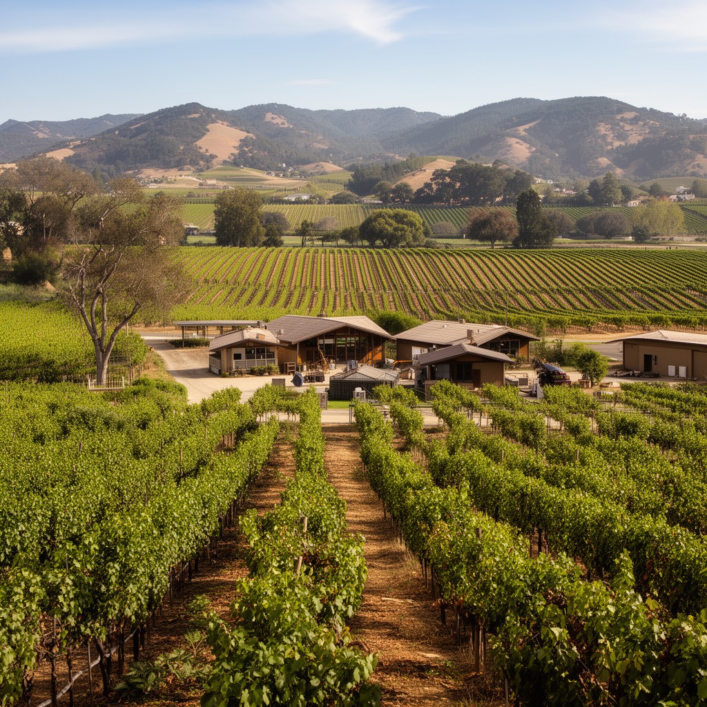AI-generated illustration of California wine country