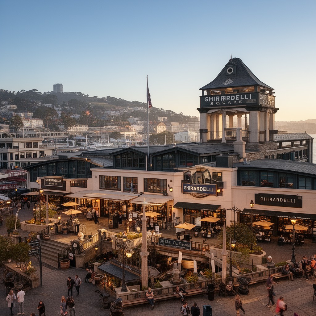 AI-generated illustration of Ghirardelli Square