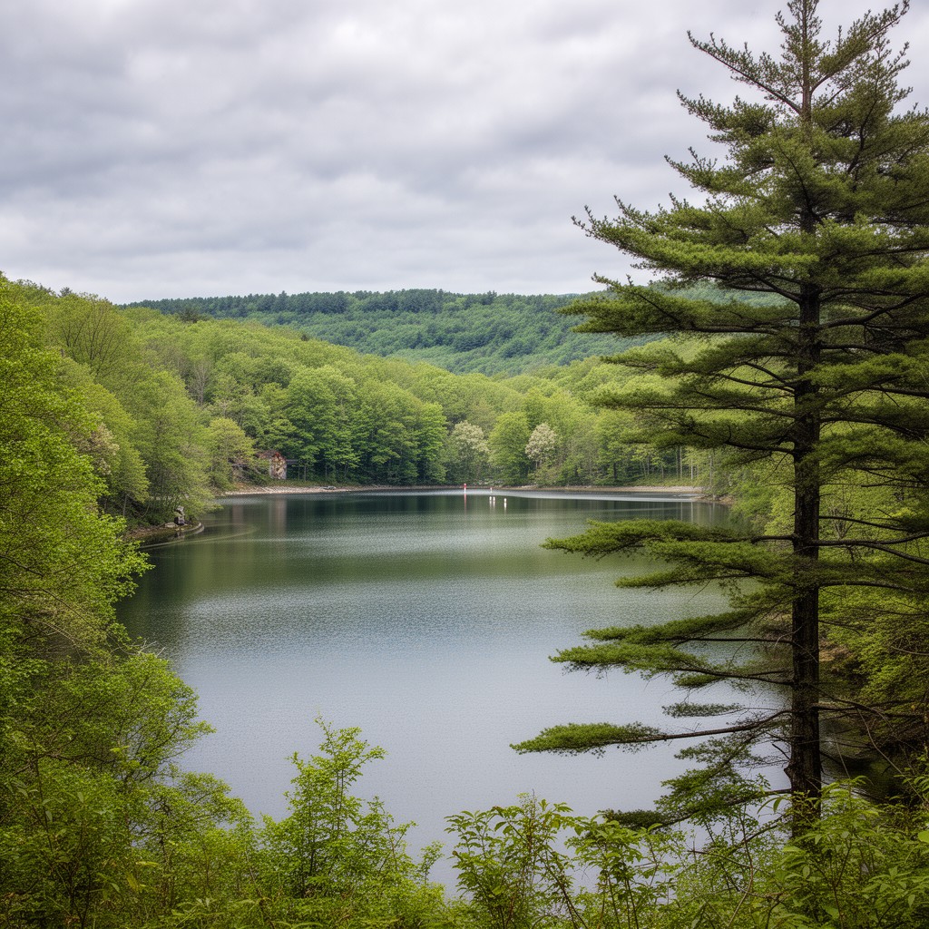 AI-generated illustration of Bog Brook Reservoir