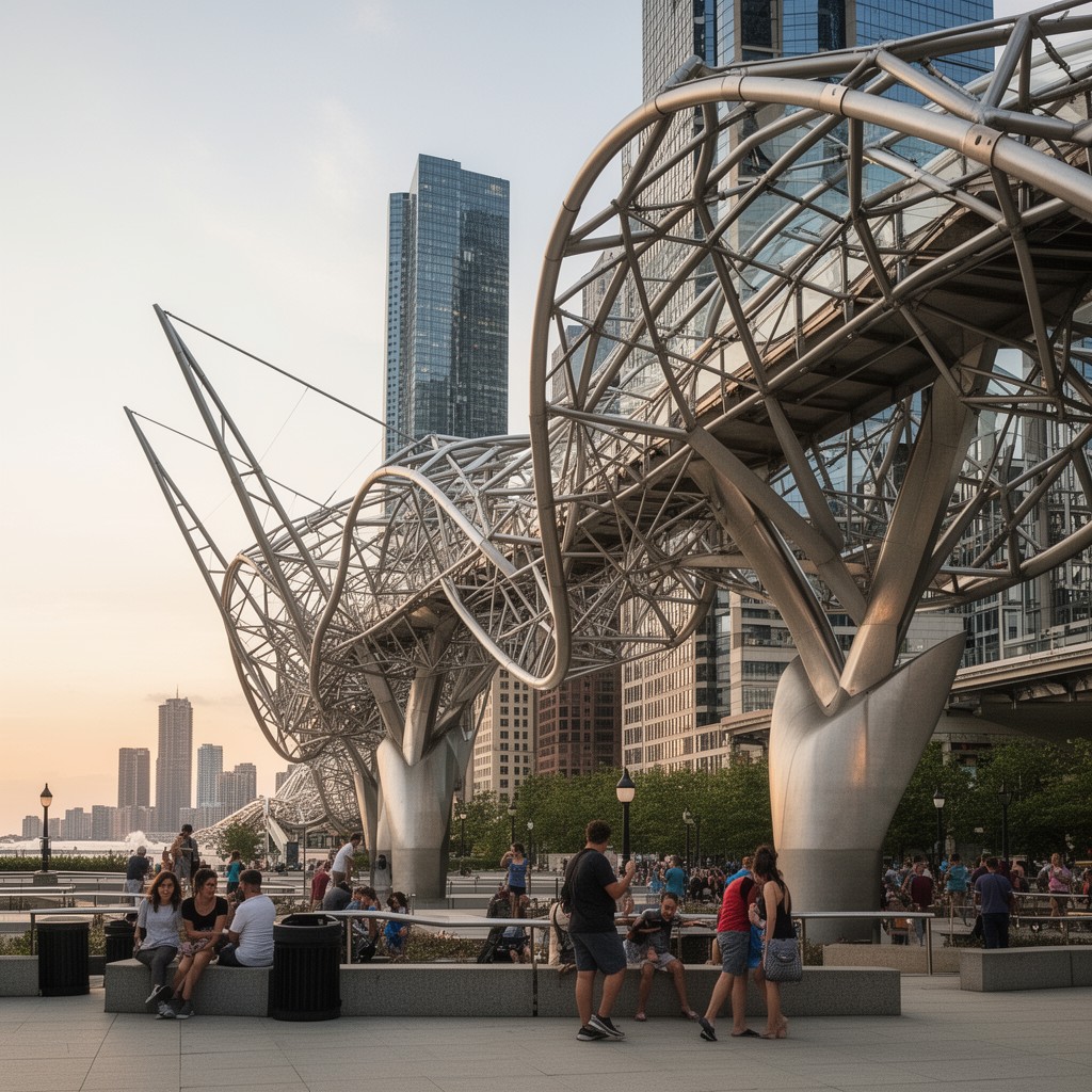 AI-generated illustration of BP Pedestrian Bridge