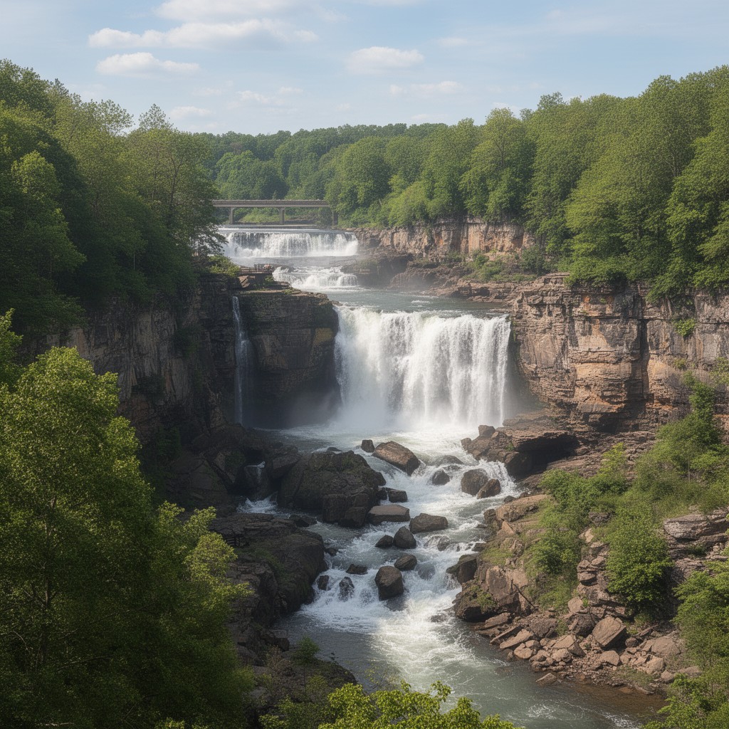 AI-generated illustration of Great Falls Park