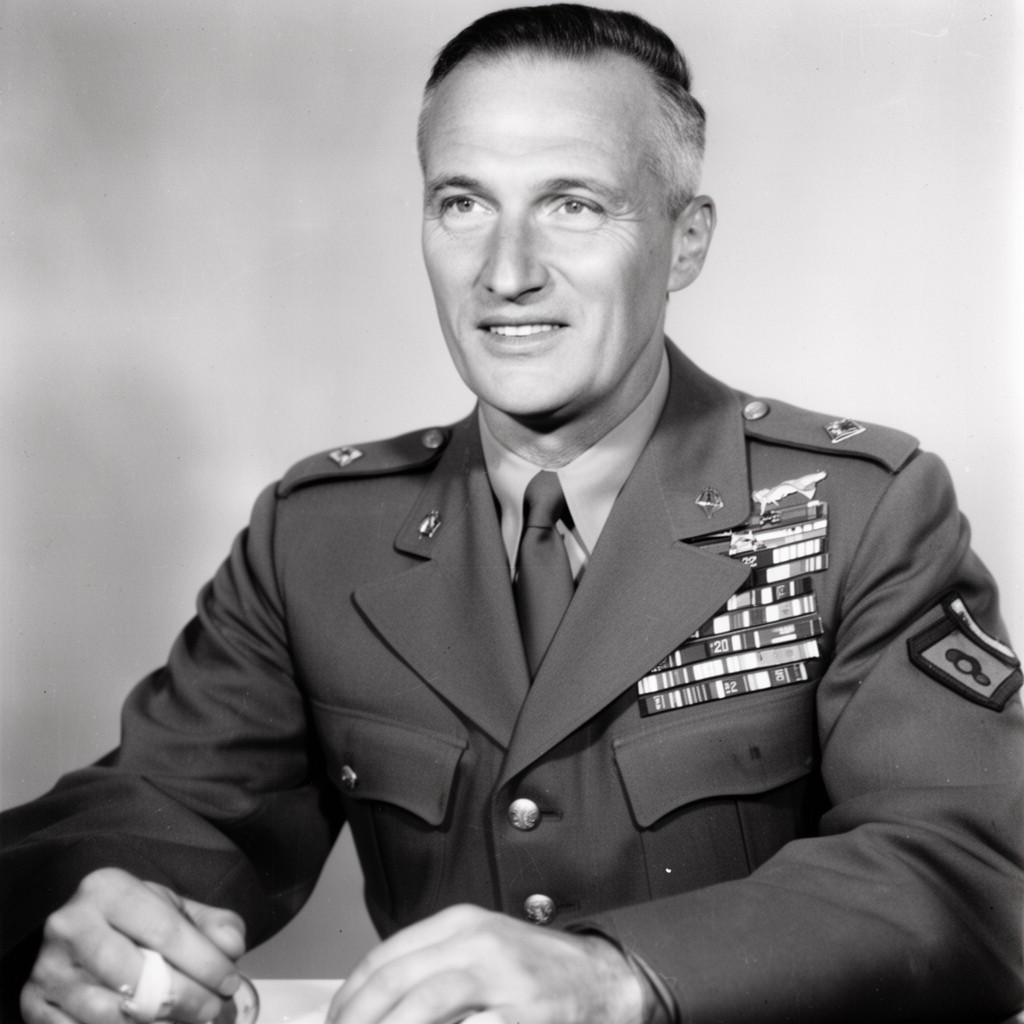 AI-generated illustration of James M. Gavin