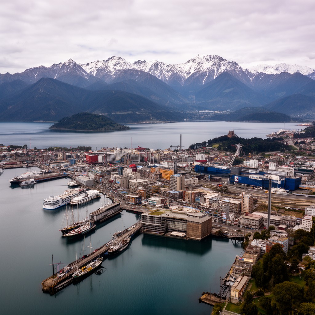 AI-generated illustration of Puerto Montt
